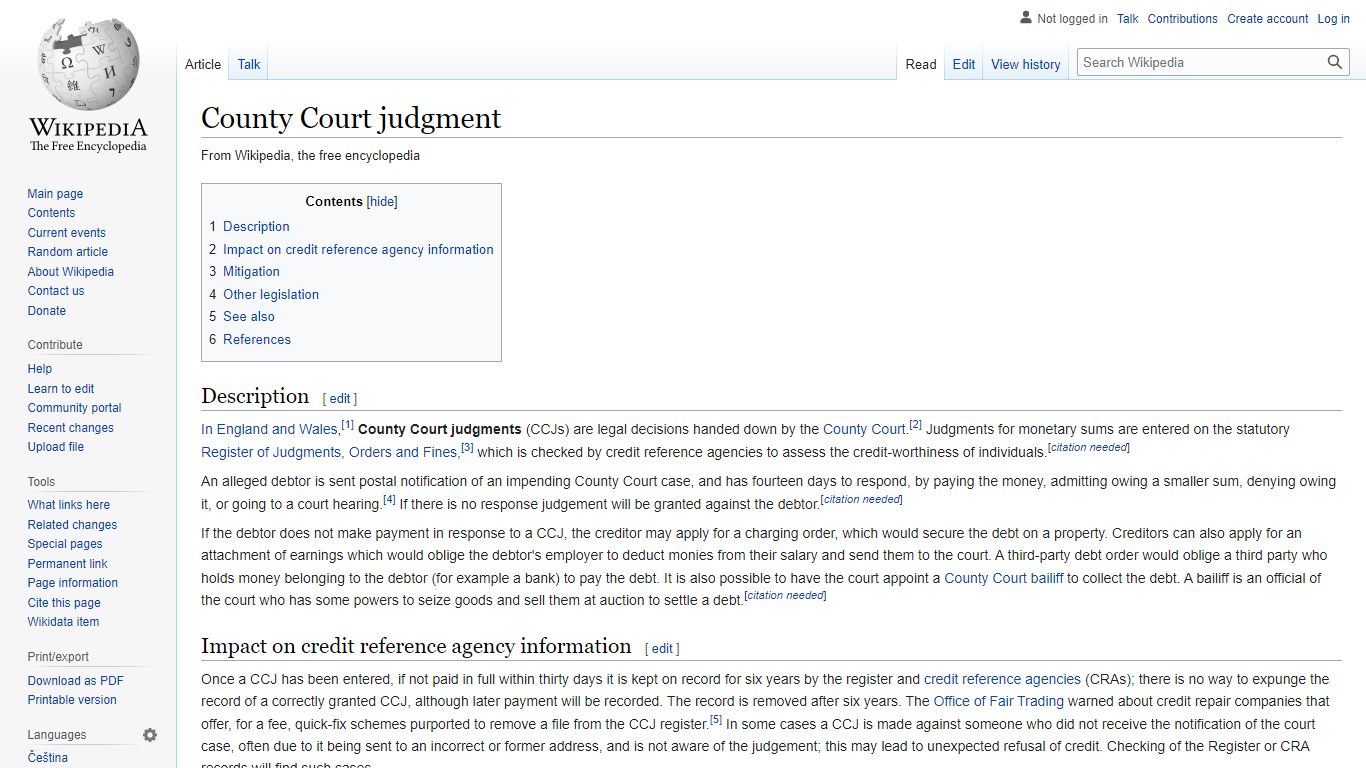County Court judgment - Wikipedia